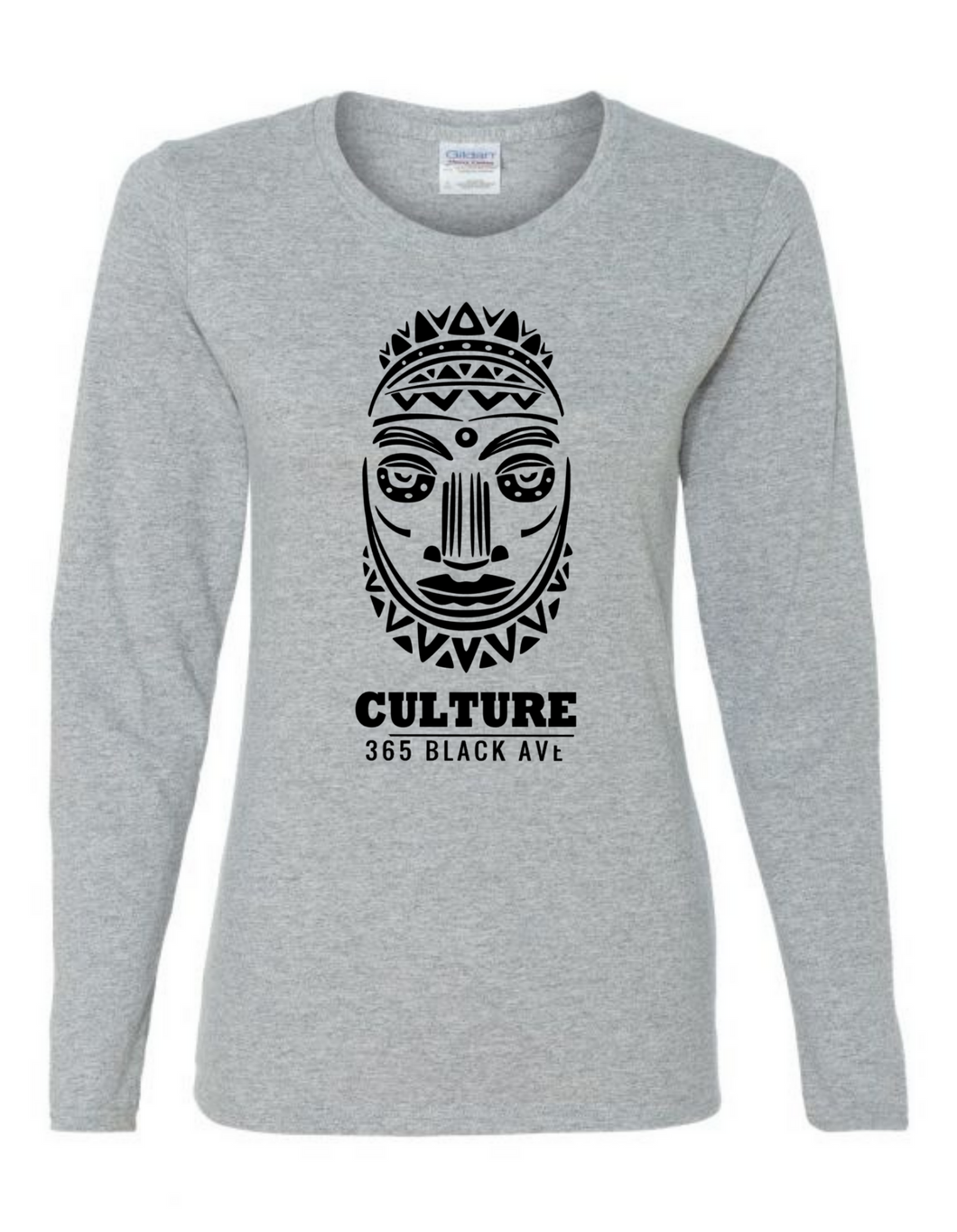 African Mask Long Sleeve Tee - Women's Cut