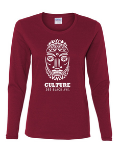 African Mask Long Sleeve Tee - Women's Cut