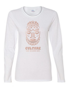 African Mask Long Sleeve Tee - Women's Cut