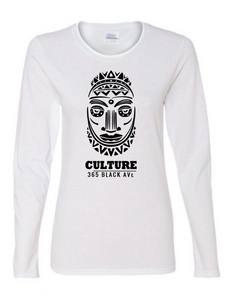African Mask Long Sleeve Tee - Women's Cut