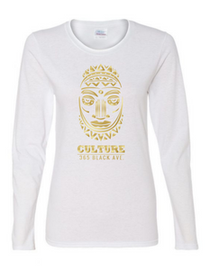African Mask Long Sleeve Tee - Women's Cut