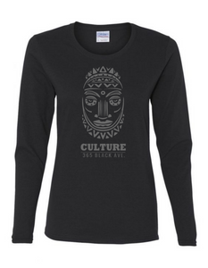 African Mask Long Sleeve Tee - Women's Cut