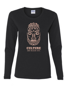 African Mask Long Sleeve Tee - Women's Cut