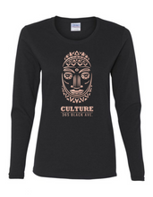 African Mask Long Sleeve Tee - Women's Cut