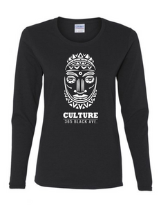 African Mask Long Sleeve Tee - Women's Cut