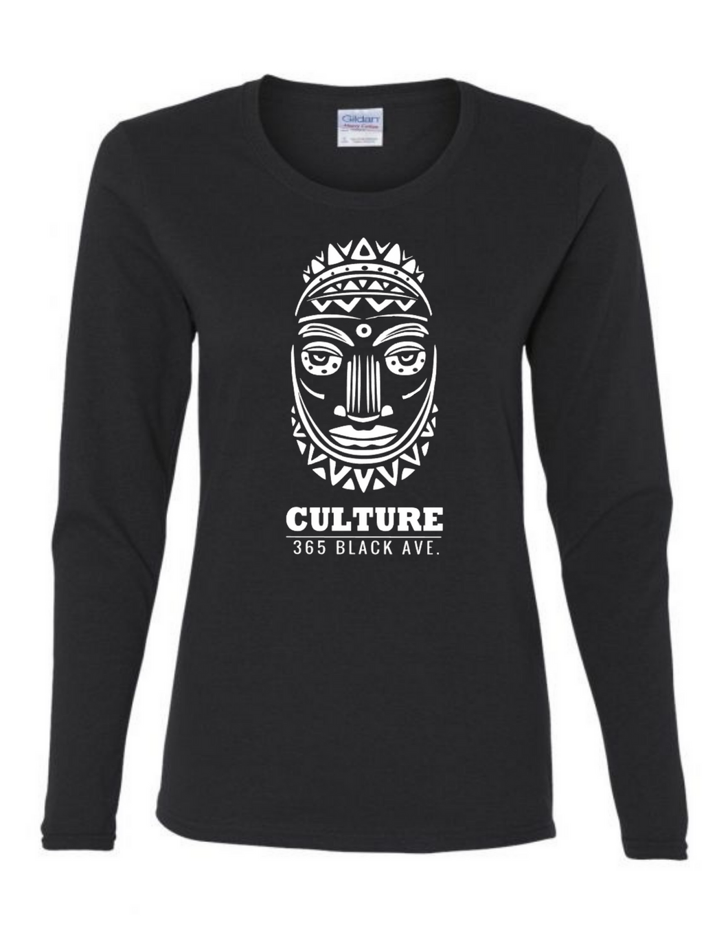 African Mask Long Sleeve Tee - Women's Cut