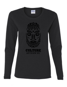 African Mask Long Sleeve Tee - Women's Cut